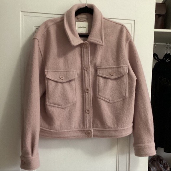 Aritzia Wilfred Cropped Ganna Autumn Wool Shacket - Mauve Jacket Coat - Picture 9 of 11